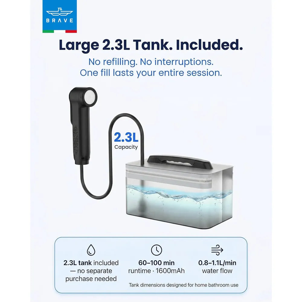 BRAVE Electric Portable Bidet with 2.3L Water Tank