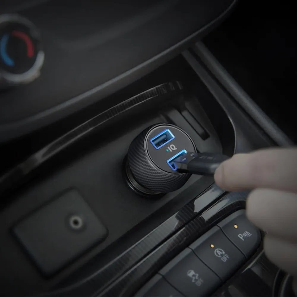 Anker PowerDrive 2 Elite USB Car Charger with PowerIQ With LED Indicator 24W – Black