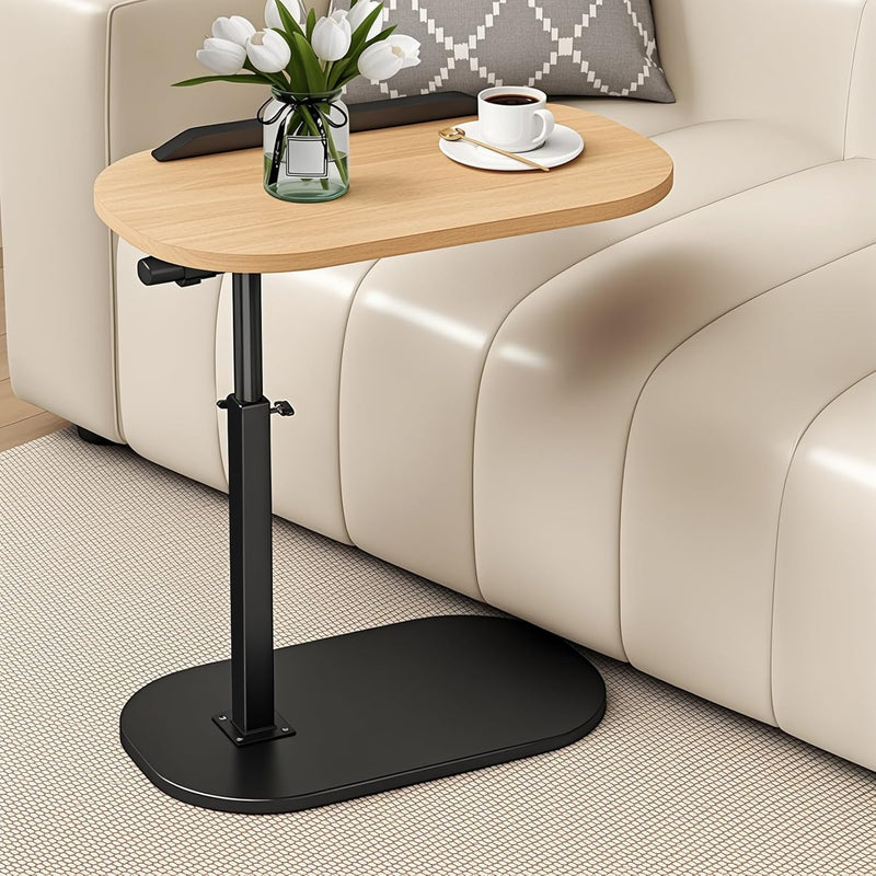 Adjustable Height Desk with 360° Flipping Tabletop – Compact Space-Saving MDF & Metal Laptop Table for Home Office, Gaming, Bedside & Study-Black stand-1