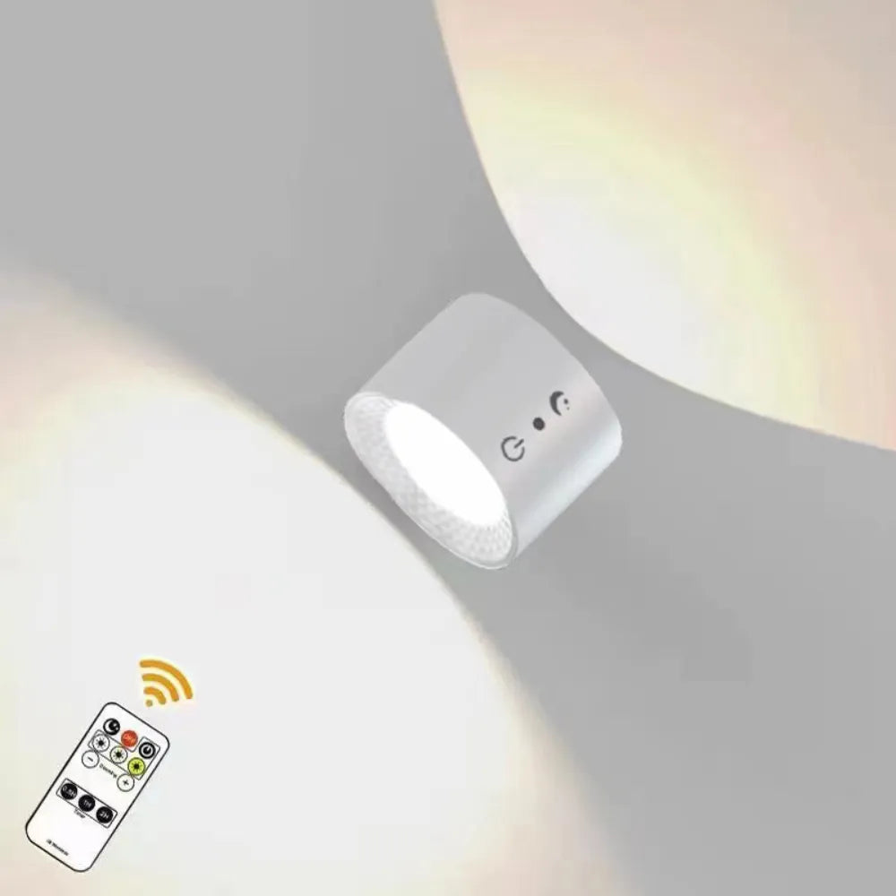 Rechargeable LED Indoor Wall Light, Wireless No-Drill Touch Control Lamps with 5 Brightness Levels, 3 Color Modes & 360° Rotation