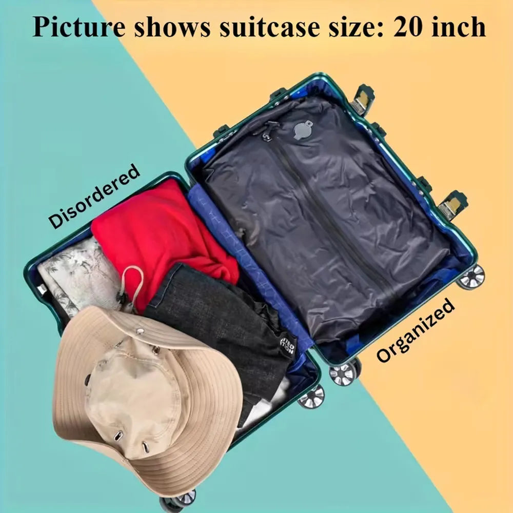 Vacuum Compression Bag, Reusable, No Air Pump Needed, Saving 60% Space