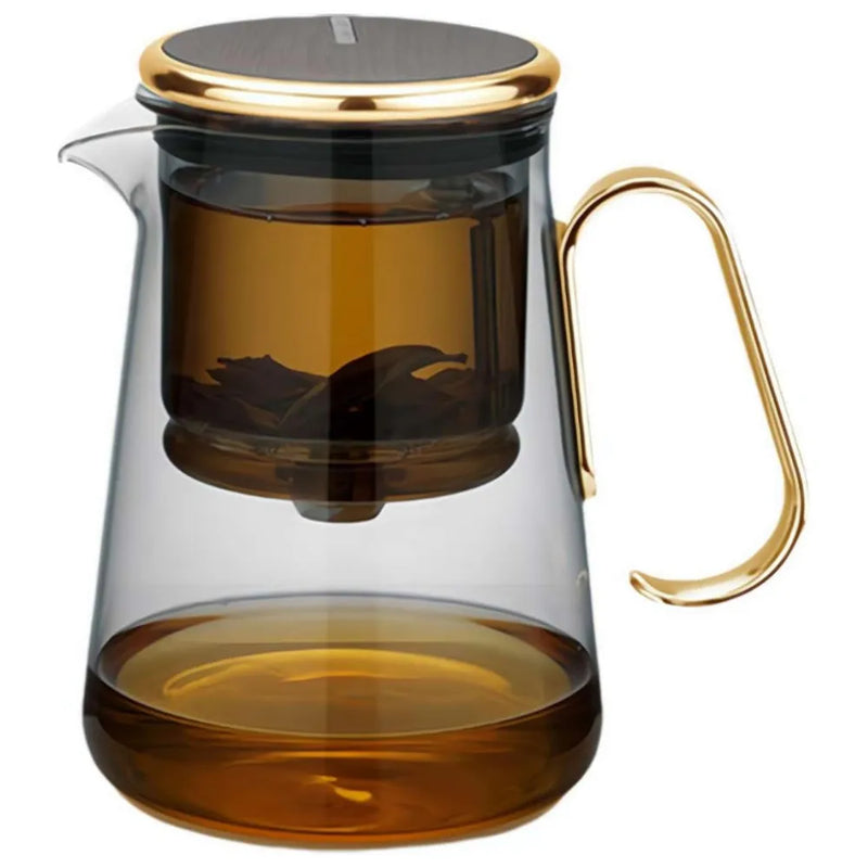Bonston Glass Tea Pot with Magnetic Infuser, Rotating Magnetic Knob, Heat-Resistant Design & Wooden Handle - 700ML-9
