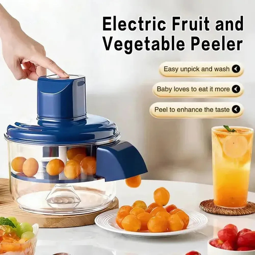 Automatic Electric Fruit & Vegetable Peeler Machine-Blue