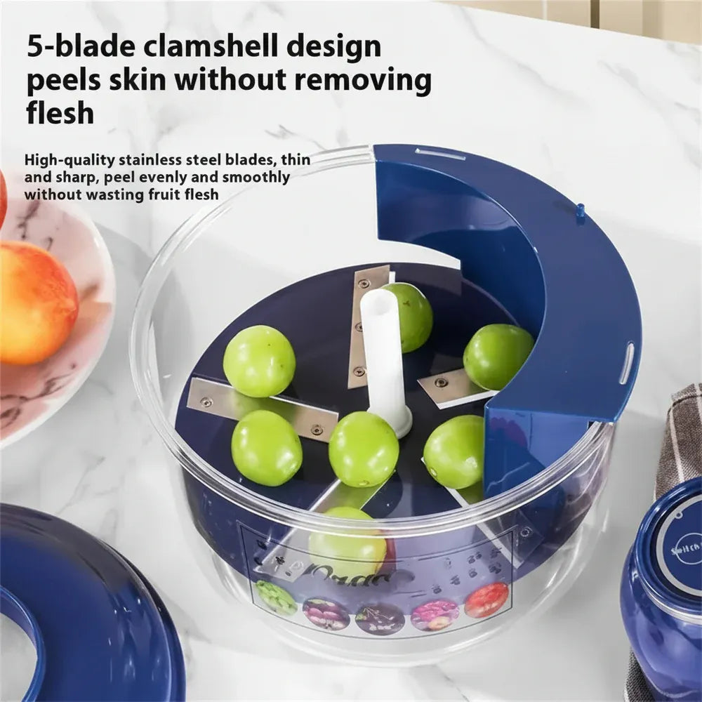 Automatic Electric Fruit & Vegetable Peeler Machine-Blue