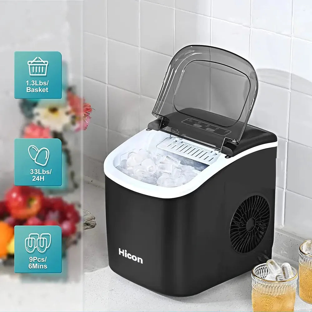 Hicon HZB-16M 1.3 Liter Ice Cube Maker Black