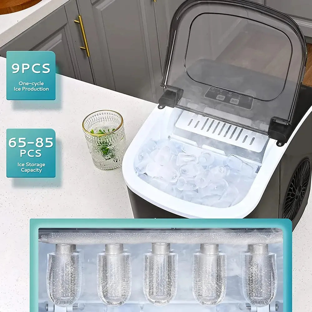 Hicon HZB-16M 1.3 Liter Ice Cube Maker Black