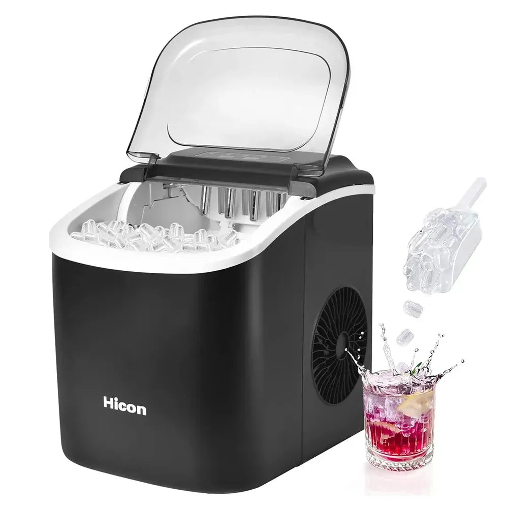 Hicon HZB-16M 1.3 Liter Ice Cube Maker Black