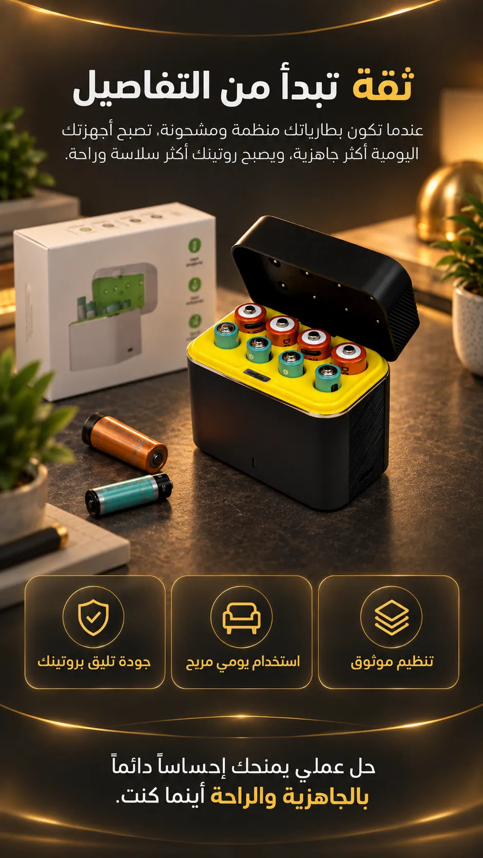 PowerPods AA & AAA Batteries with Charging Case - Black