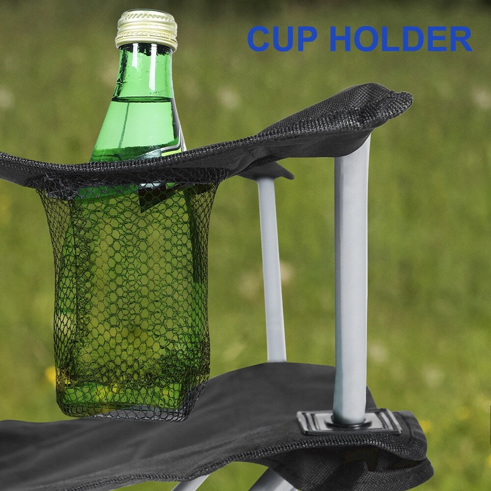 Portable Camping Chair with Canopy - Folding Chair with Canopy, Durable 600D Oxford Canopy Chair for Camping, Beach, Picnics, Fishing & Sports - black