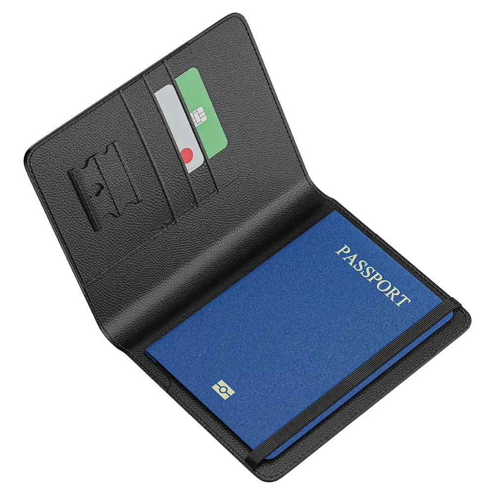 Green Lion Pass-Track Passport Holder - Black
