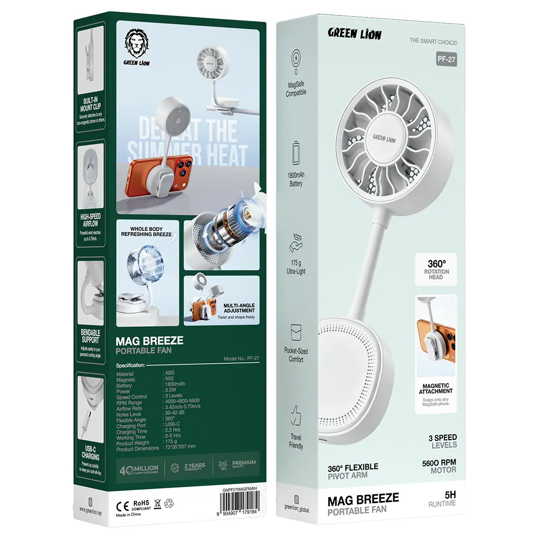 Green Lion Mag Breeze Portable Fan - White