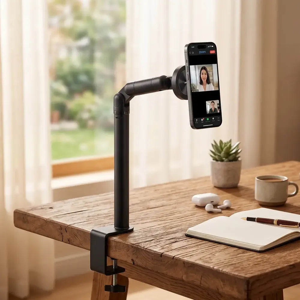 Green Lion Mag Desk Phone Holder 17 N52 Magnets 360 Rotation C-Clamp Mount Black-2