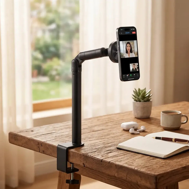 Green Lion Mag Desk Phone Holder 17 N52 Magnets 360 Rotation C-Clamp Mount Black-2