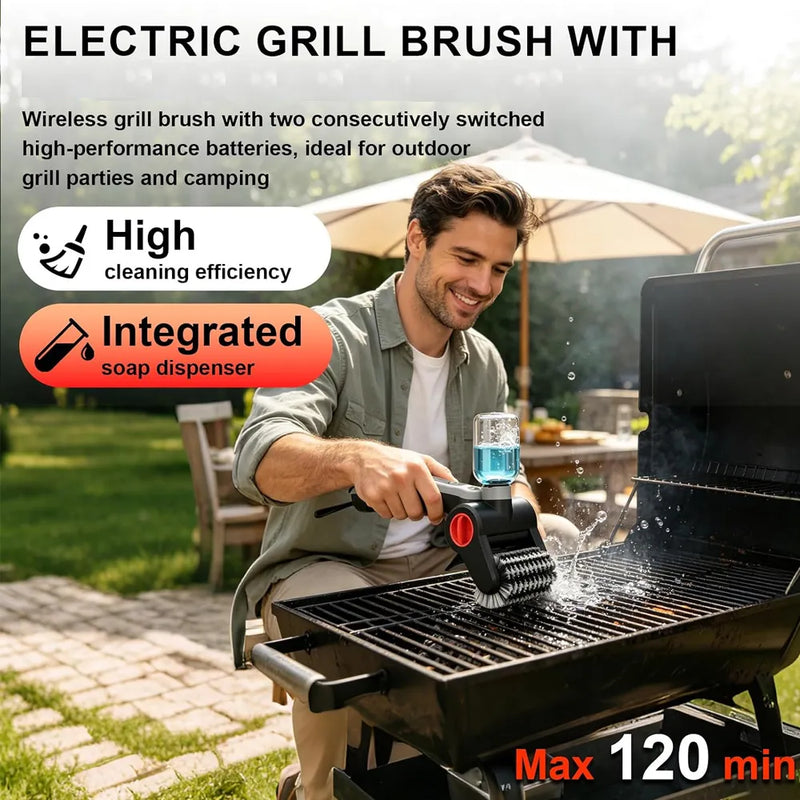 Green Lion Electric Grill Brush 100W 5200mAh 600RPM IPX8 Black-4