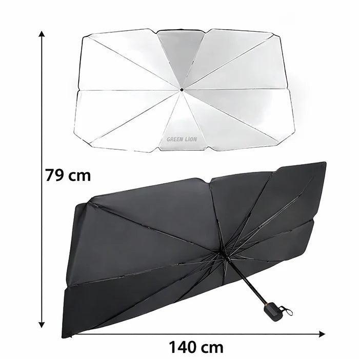 Green lion Car Windshield Umbrella - Black