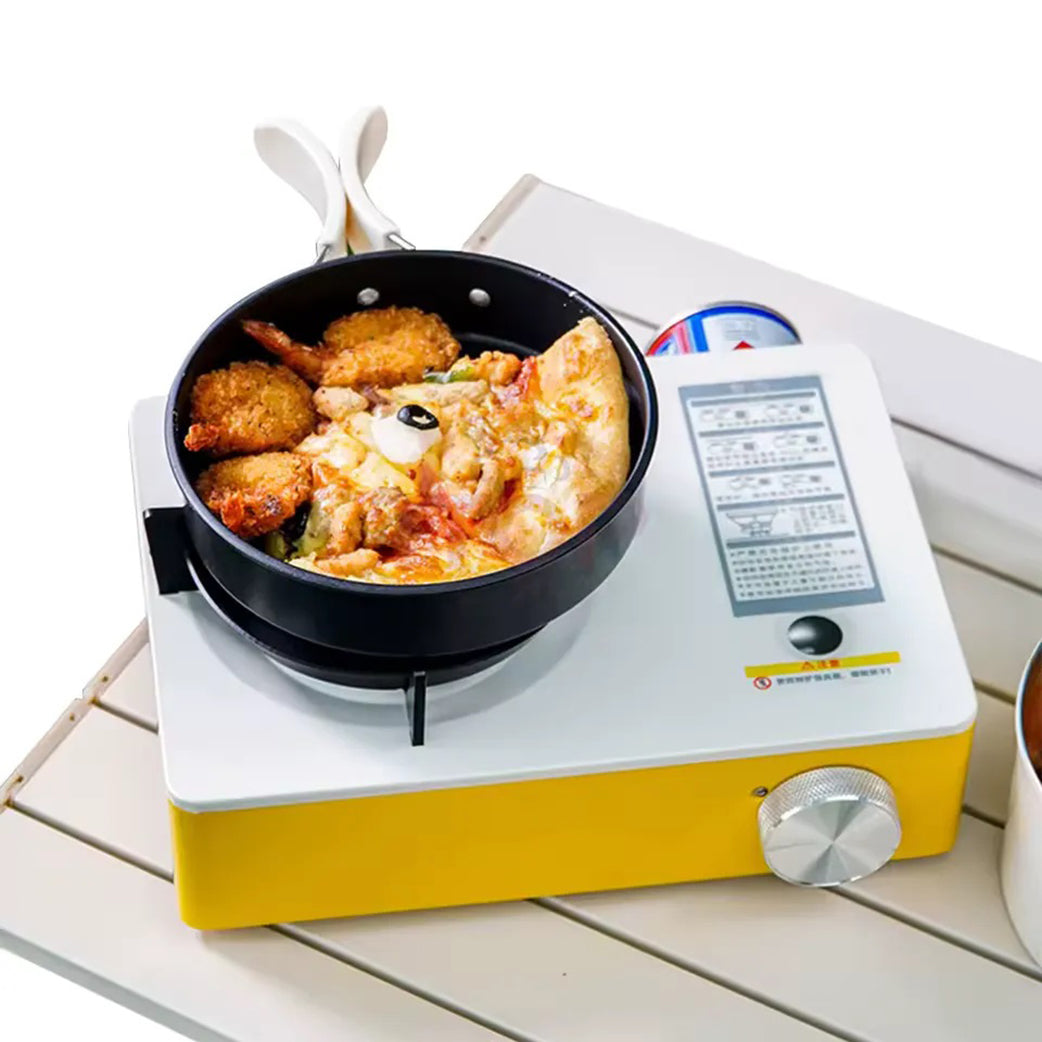 Yanchuan Portable Gas Stove, Single Burner High-Efficiency Butane Cooker with Durable Steel Body & Compact Outdoor Design - Yellow