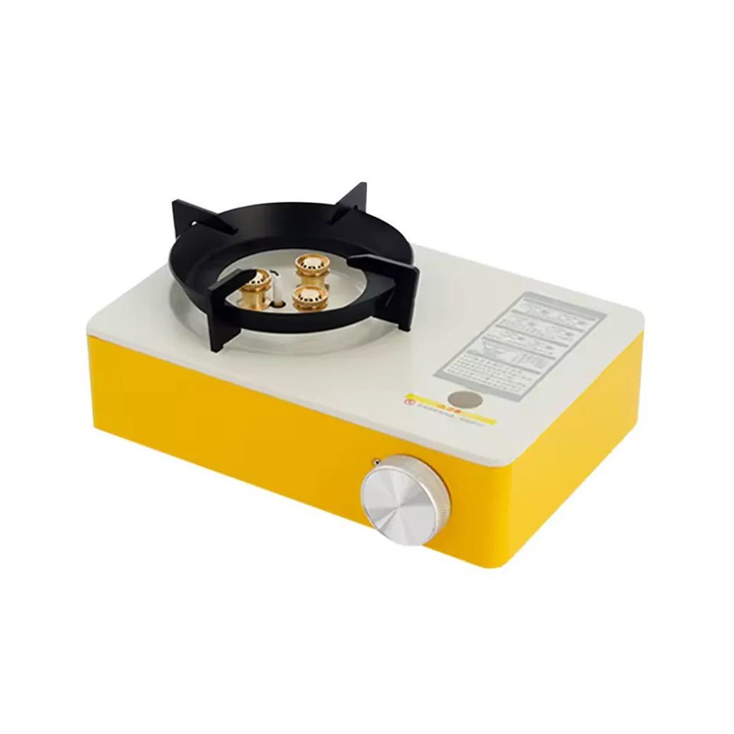 Yanchuan Portable Gas Stove, Single Burner High-Efficiency Butane Cooker with Durable Steel Body & Compact Outdoor Design - Yellow