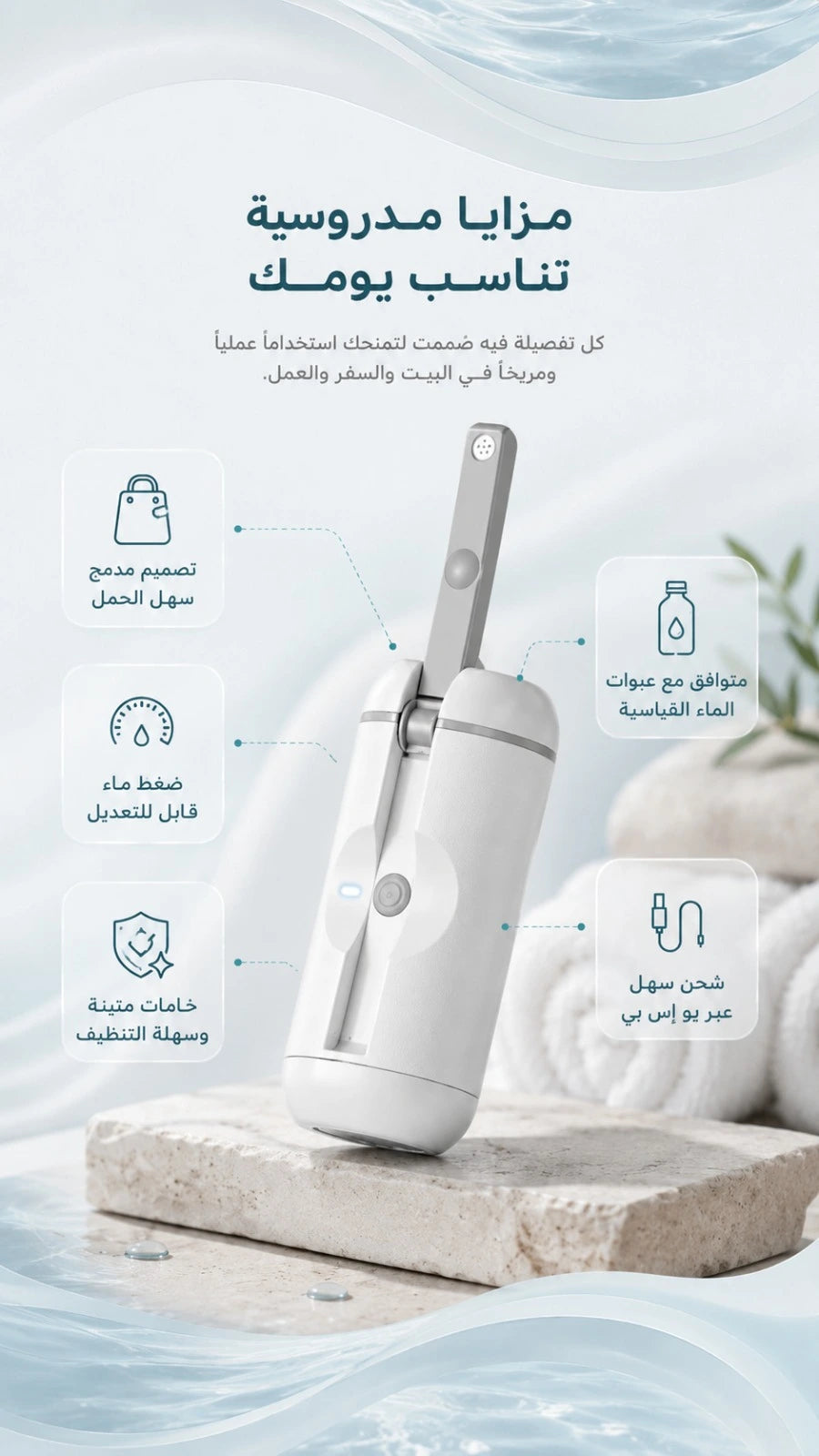Halo Pocket Travel Bidet Sprayer - Portable, Compact, Easy Clean