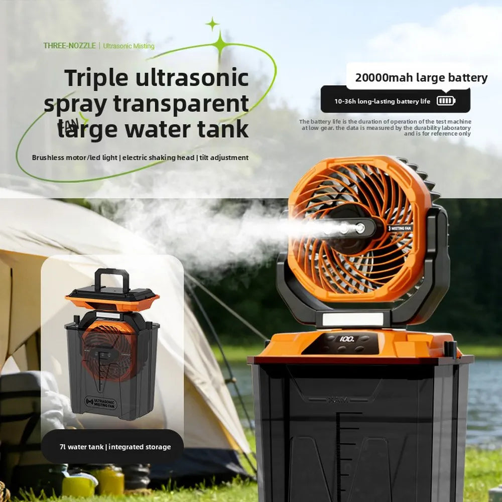 Rechargeable Camping Mist Fan,7 liter tank, Model T30