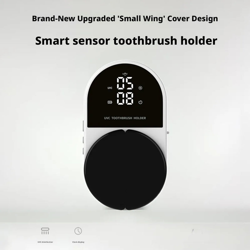 Wall-Mounted Electric Toothbrush Sterilizer Customizable Double Toothbrush UV Disinfection Box Air-Drying White USB Type-C-5