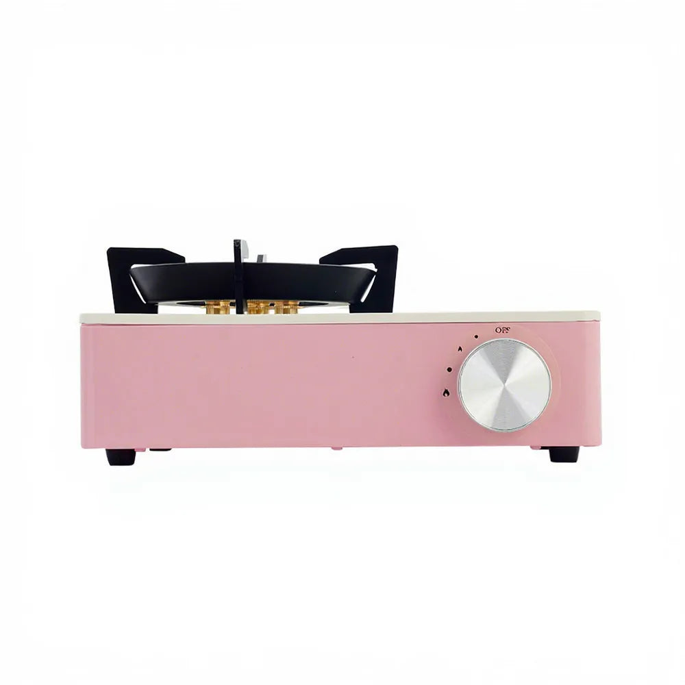 Yanchuan Portable Gas Stove, Single Burner High-Efficiency Butane Cooker with Durable Steel Body & Compact Outdoor Design-Pink