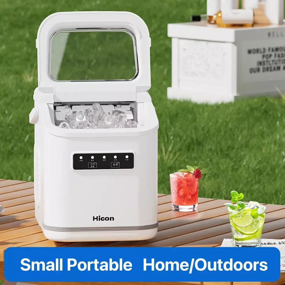 Hicon Ice Maker Machine With Openable Cover Automatic Round Ice Cube Making Household Commercial-4