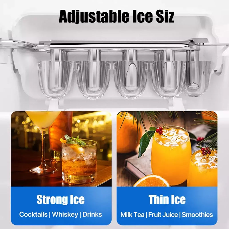 Hicon Ice Maker Machine With Openable Cover Automatic Round Ice Cube Making Household Commercial-8