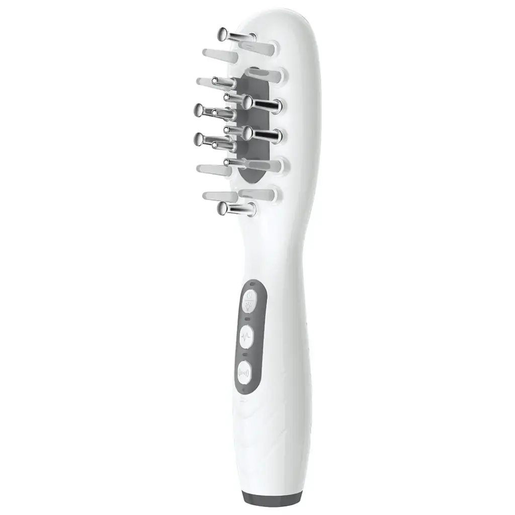 Porodo Light Therapy Scalp Massager Comb with 8mL Oil Container - White