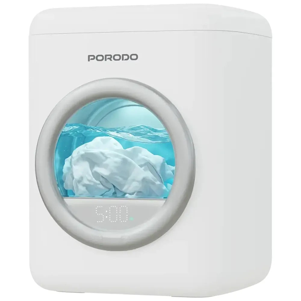 Porodo Lifestyle Launder 1.7L Portable Mini Washing Machine with Advanced Sterilization Cleaning - White