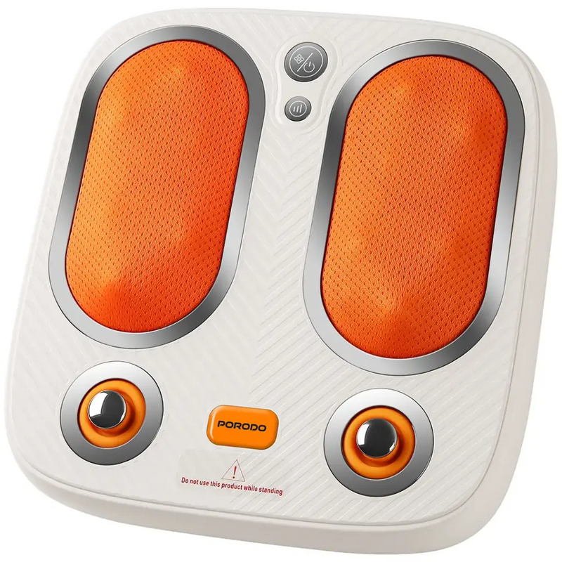 Porodo Lifestyle Cordless Heated Foot Massager with Tapping & Kneading Therapy - White-1
