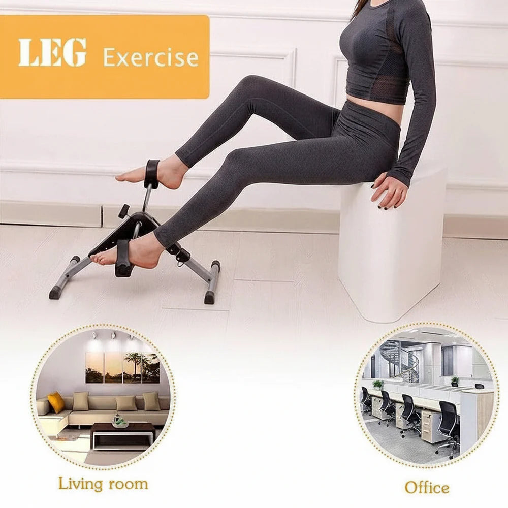Pedal Exerciser for Arms & Legs, Foldable Mini Exercise Bike with LCD Display