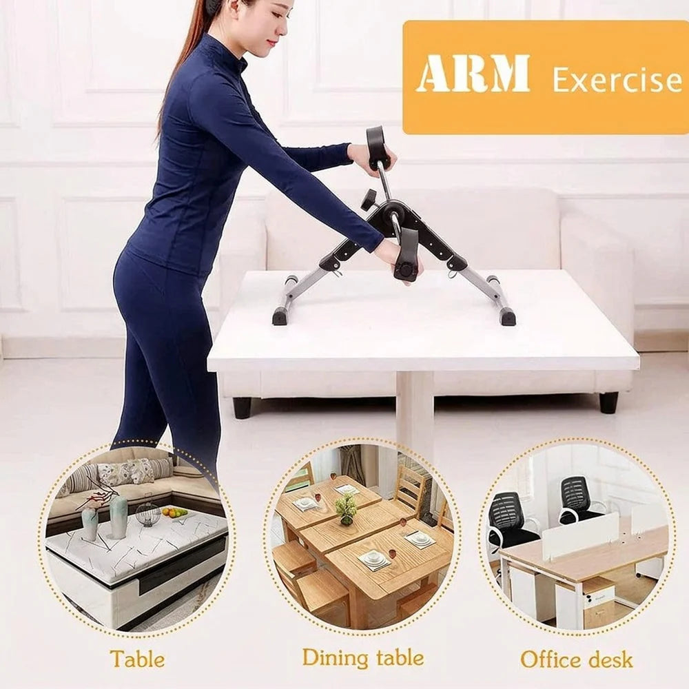 Pedal Exerciser for Arms & Legs, Foldable Mini Exercise Bike with LCD Display