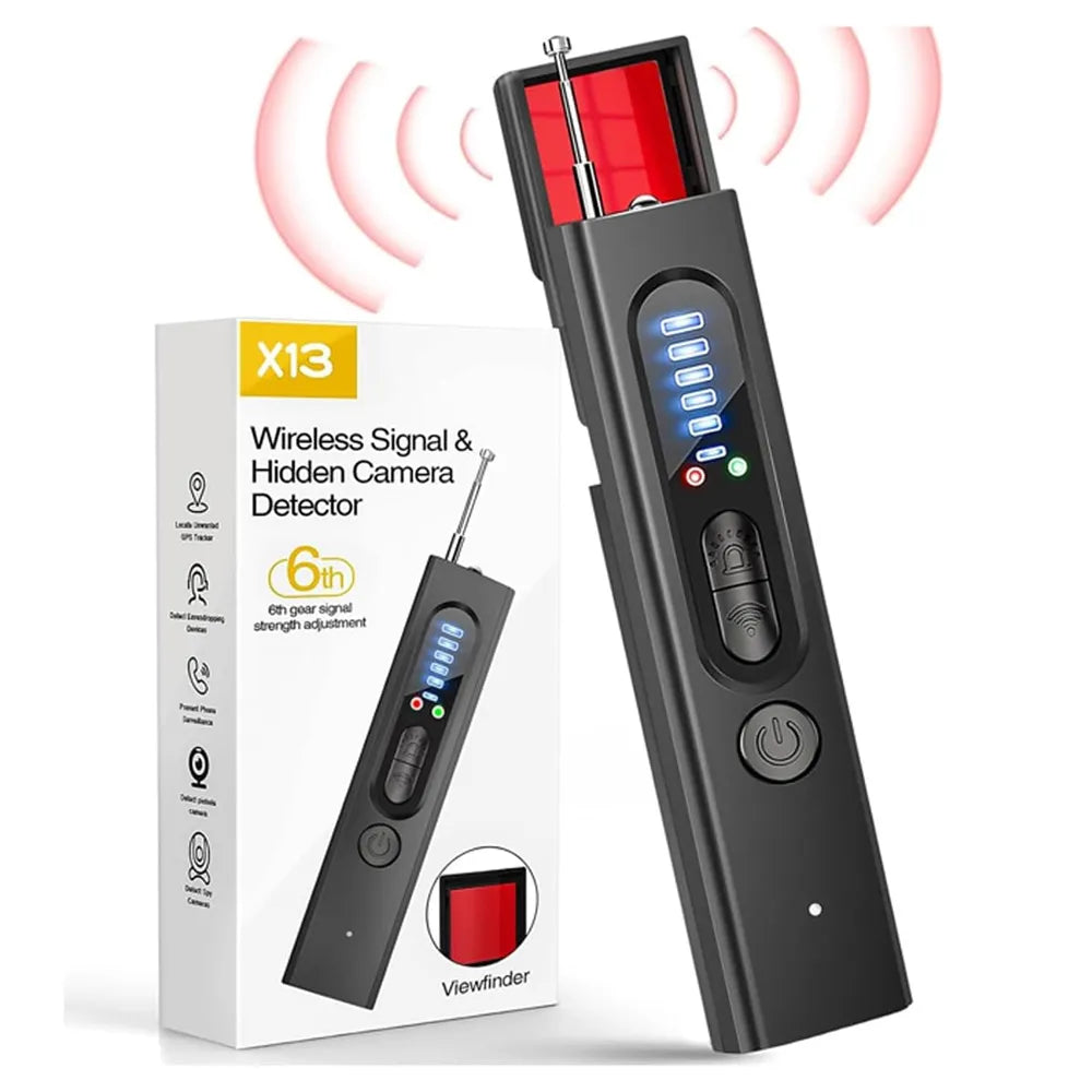 Pen-Shaped Portable Hidden Spy Camera Detector 6 Levels Sensitivity Black-1