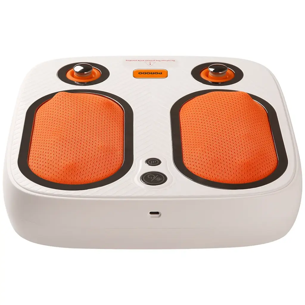 Porodo Lifestyle Cordless Heated Foot Massager with Tapping & Kneading Therapy - White