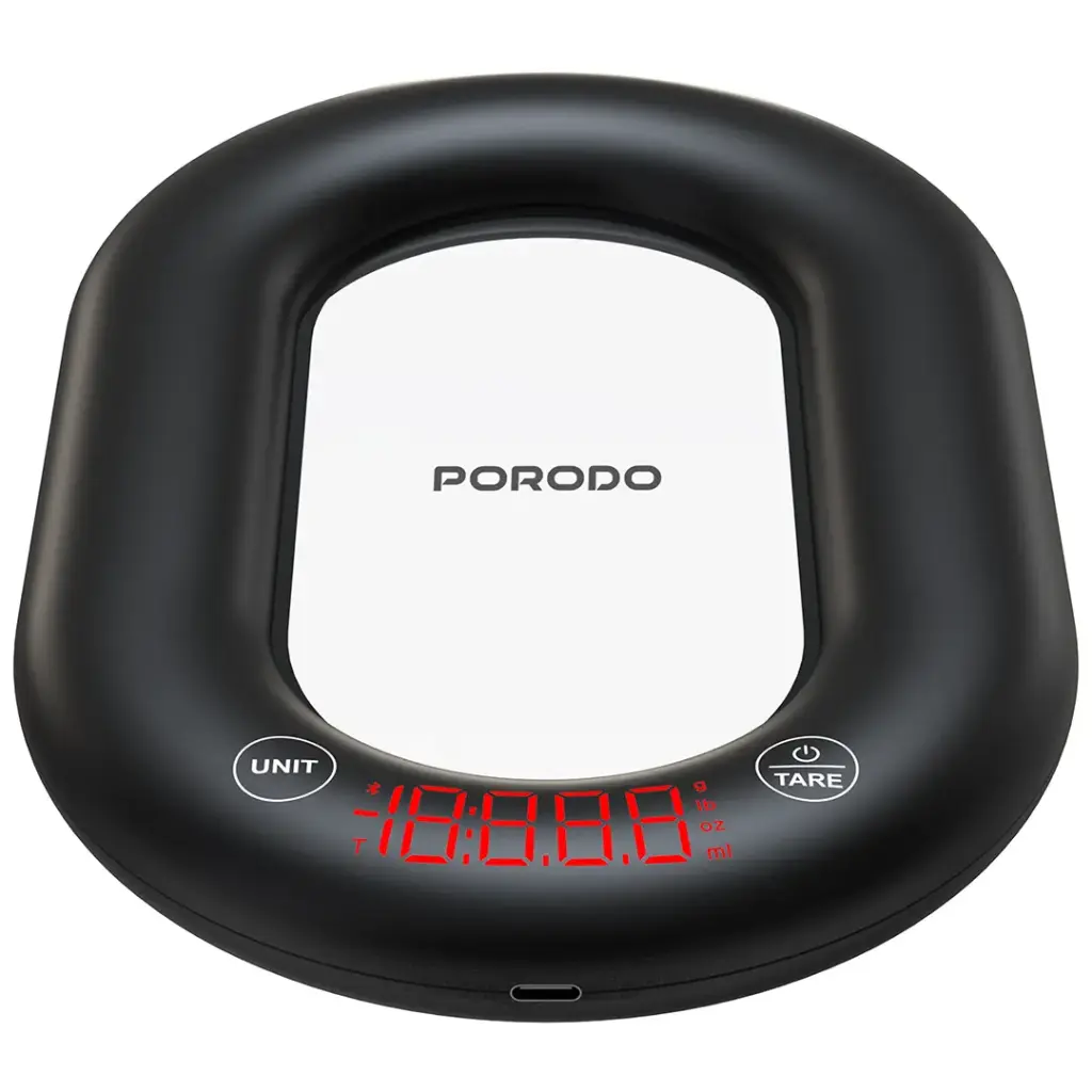 Porodo Lifestyle Glass Design Smart Kitchen Digital Scale with Real-Time App Sync - Black-4