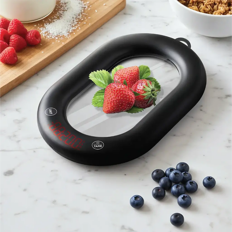 Porodo Lifestyle Glass Design Smart Kitchen Digital Scale with Real-Time App Sync - Black-2