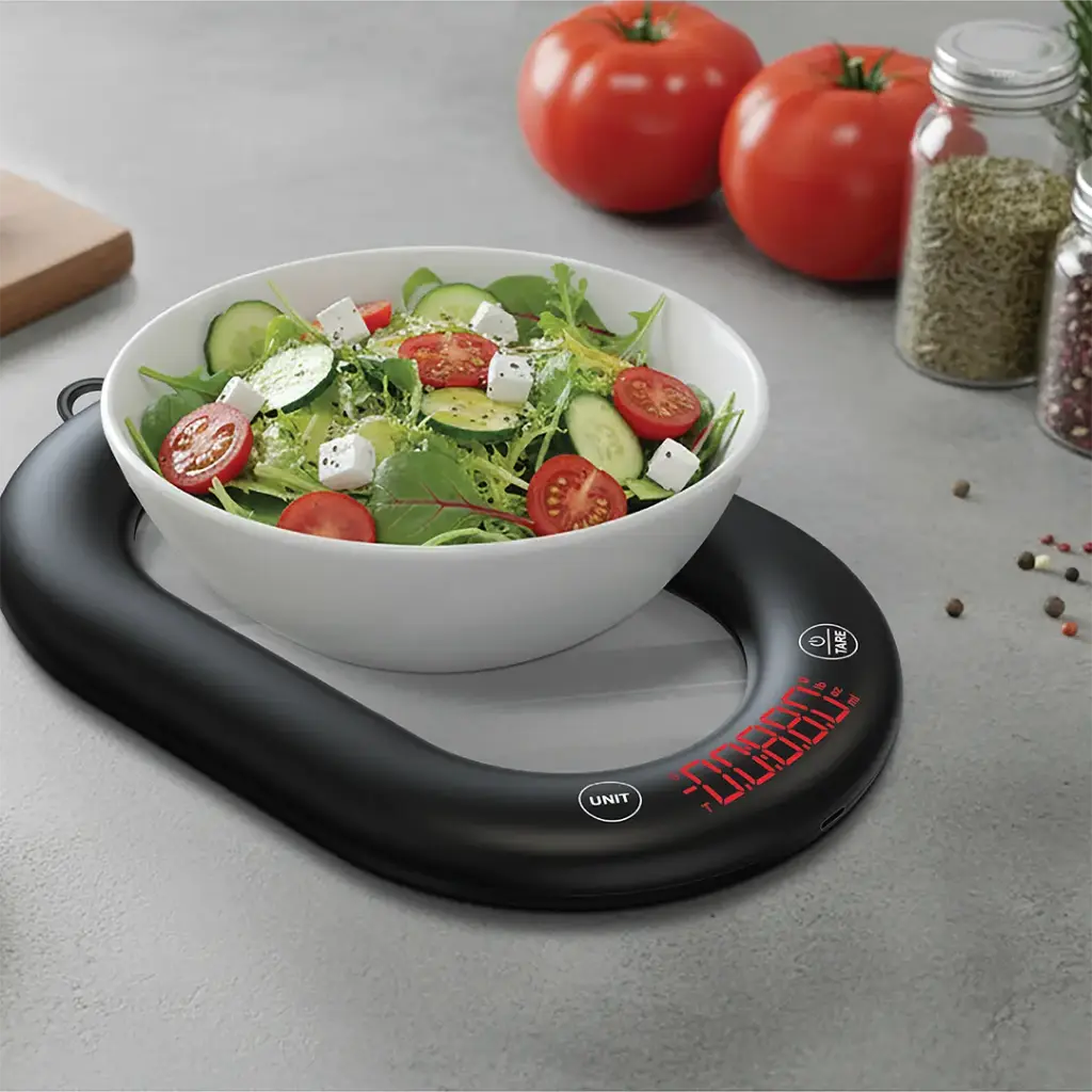 Porodo Lifestyle Glass Design Smart Kitchen Digital Scale with Real-Time App Sync - Black-3