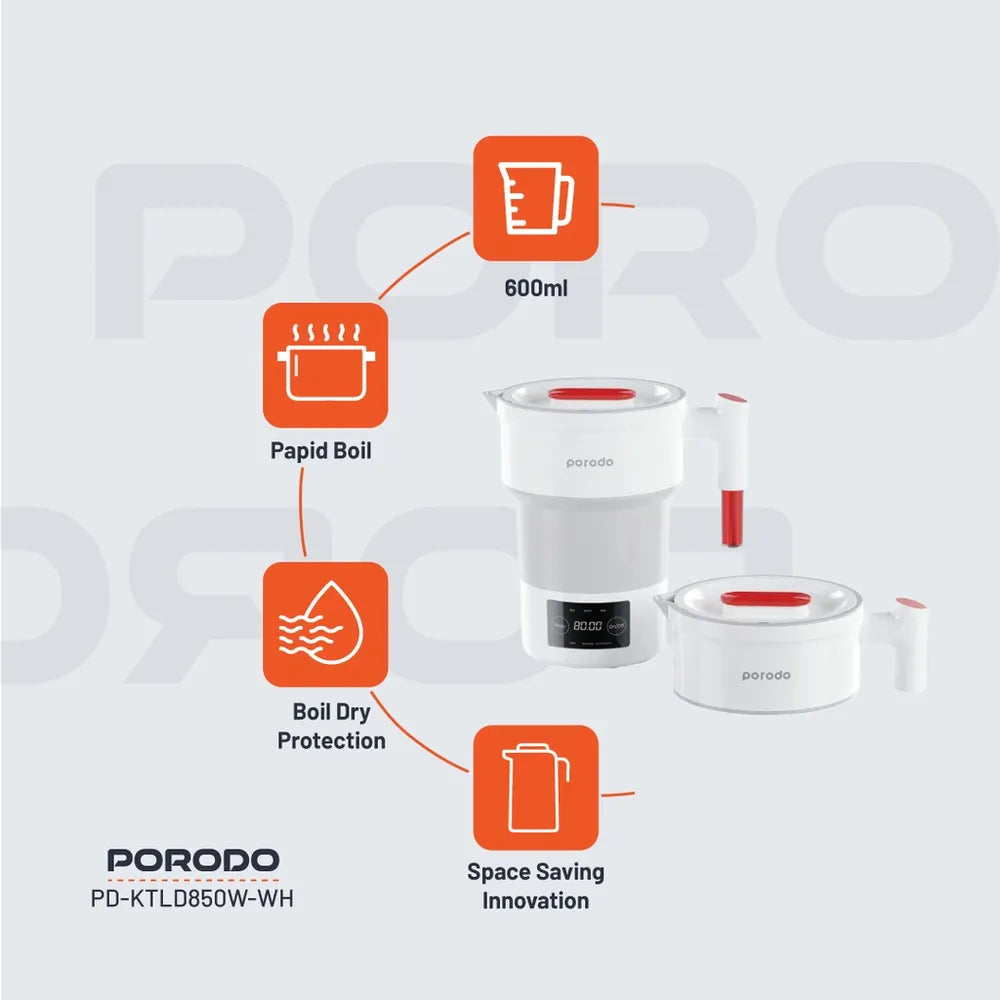 Porodo Portable Folding Electric Kettle