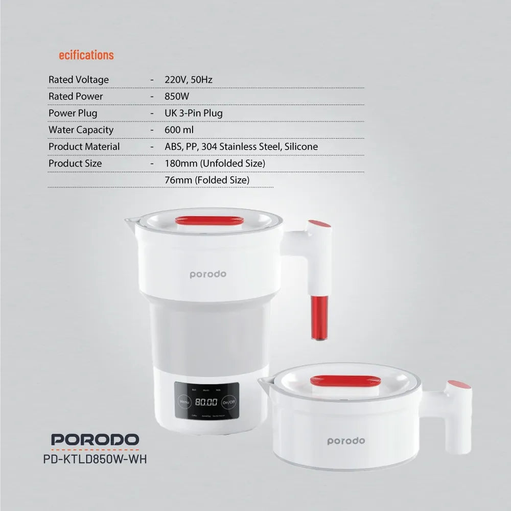 Porodo Portable Folding Electric Kettle