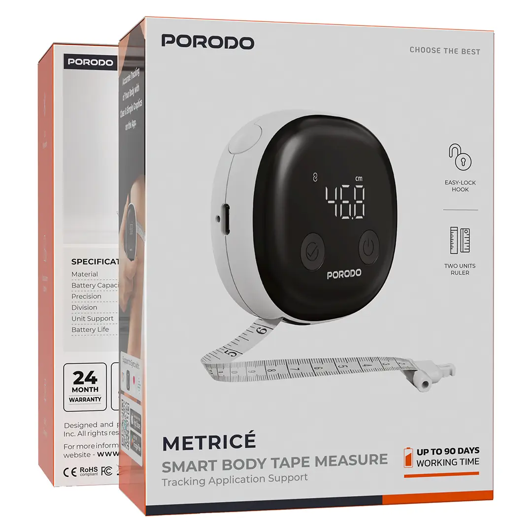 Porodo Metrice Smart Body Tape Measure with Bluetooth White