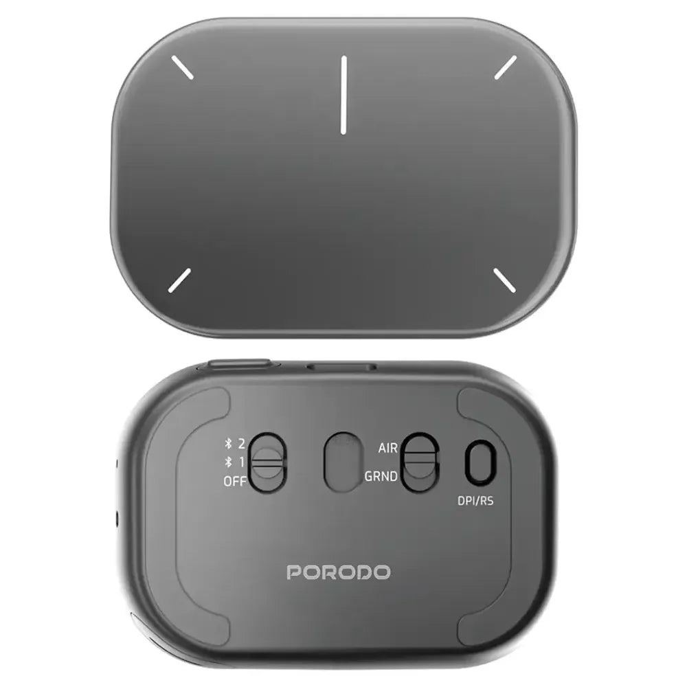 ماوس هوائي قابل للفصل من Porodo Vireo، لوحة لمس لاسلكية، DPI قابل للتعديل، بلوتوث، مؤشر ليزر، عمر بطارية طويل