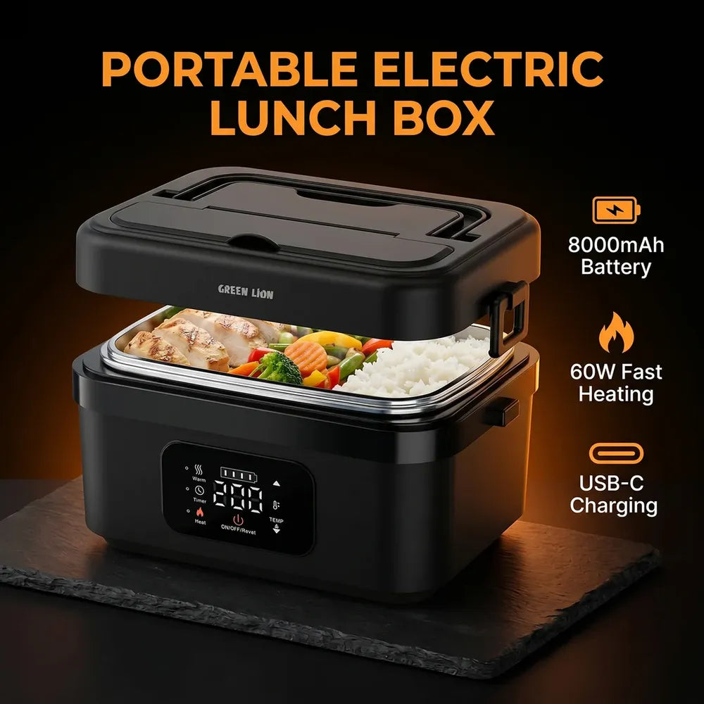 Green Lion Portable Lunch Box with Built-In Battery
