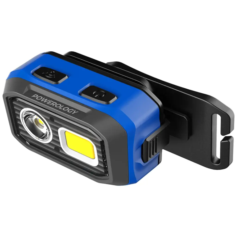 Powerology BrightVision Rechargeable LED Headlamp, 500 Lumens Brightness, Dual-Light Modes 10H Working Time, Water Resistant