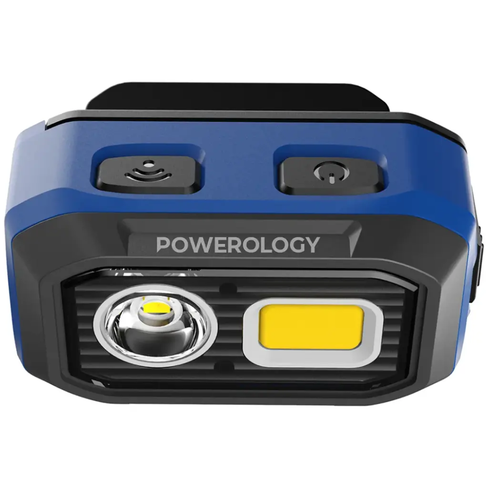 Powerology BrightVision Rechargeable LED Headlamp, 500 Lumens Brightness, Dual-Light Modes 10H Working Time, Water Resistant