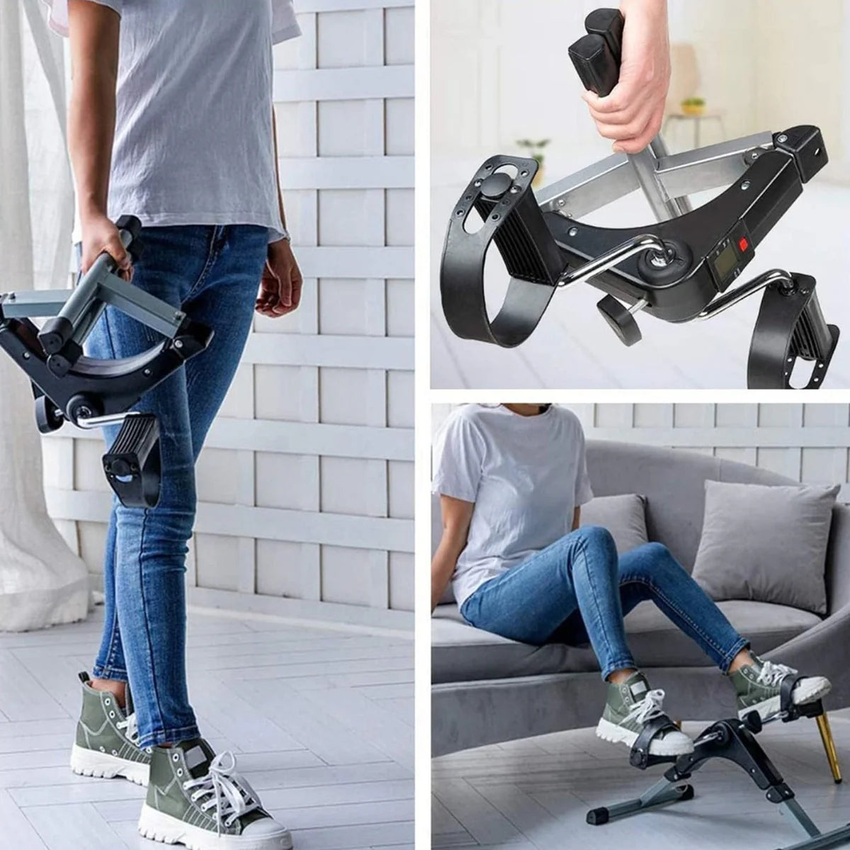 Pedal Exerciser for Arms & Legs, Foldable Mini Exercise Bike with LCD Display-6