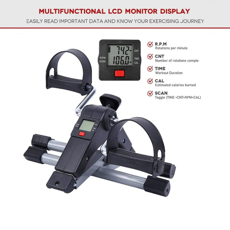 Pedal Exerciser for Arms & Legs, Foldable Mini Exercise Bike with LCD Display-5