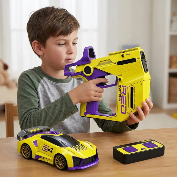 Bring home the ultimate action-packed police vs. thief battle game. The Skaleups RC Sensor Shooting Car combines high-speed remote-control racing with immersive infrared combat. Perfect for kids and hobbyists alike, this tactical battle car turns any floor into a live-action arena where precision aiming meets high-speed maneuvering.