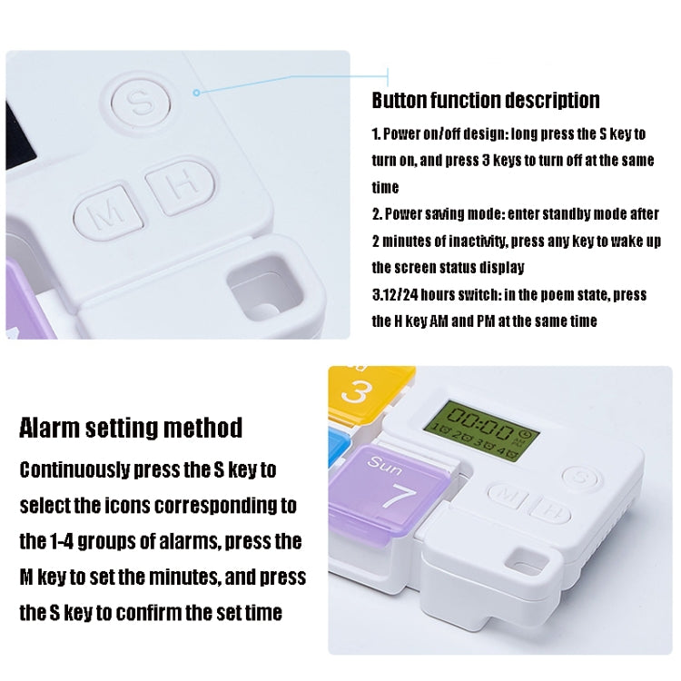 Pill box Portable Alarm pill Box