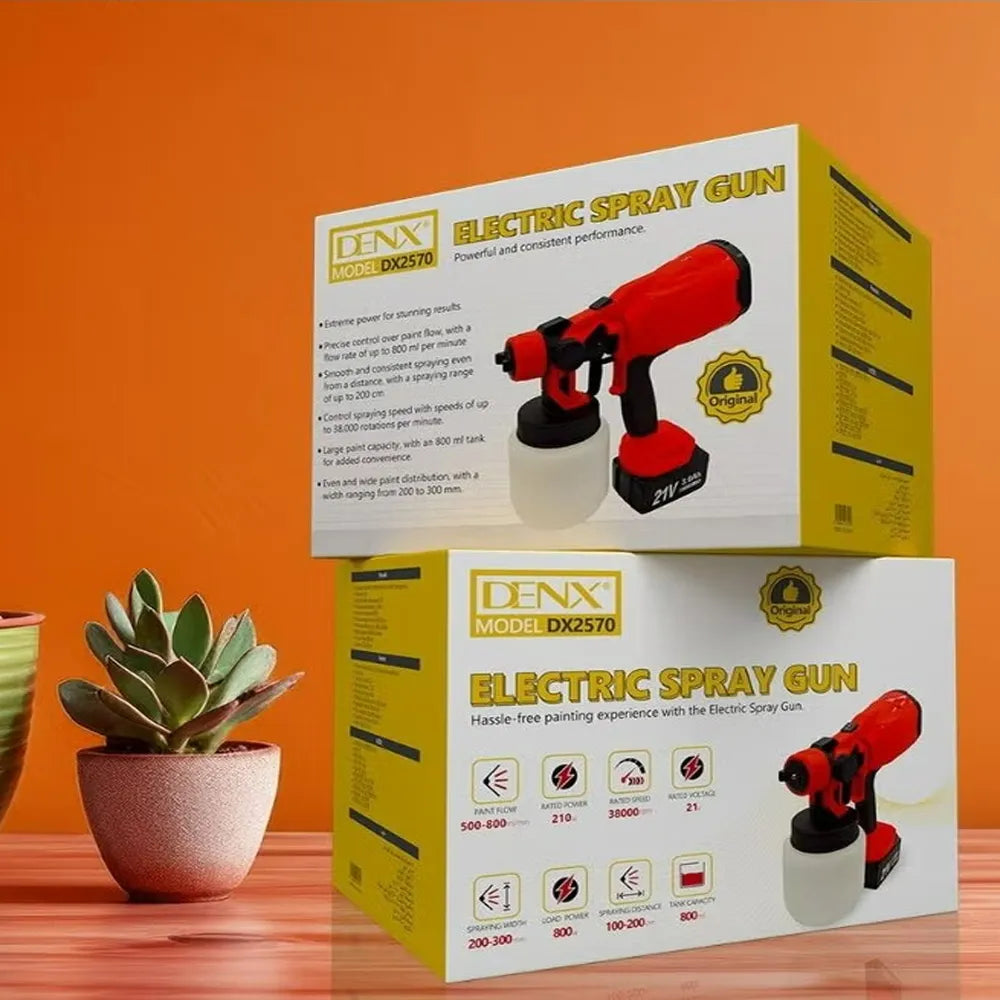 Denx DX2570 21V Cordless Electric Spray Gun-Red