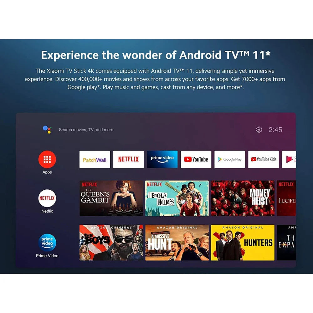 Xiaomi TV Stick 4K - Streaming Media Player with Remote Control and Google Assistant